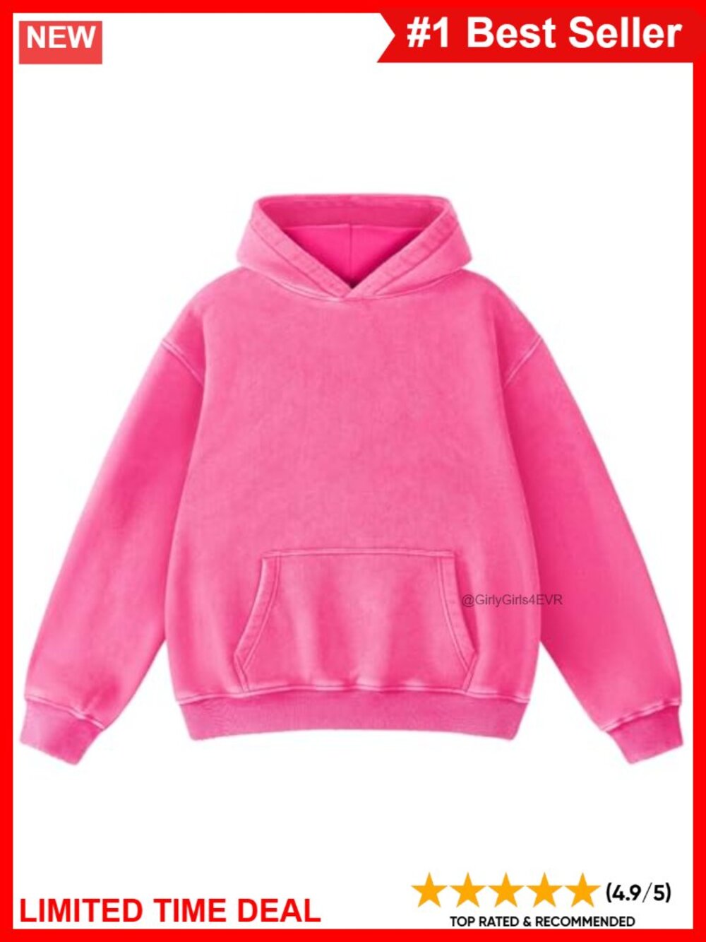 Oversized Acid Wash Hoodie Heavyweight Fleece Vintage Cotton Sweatshirt